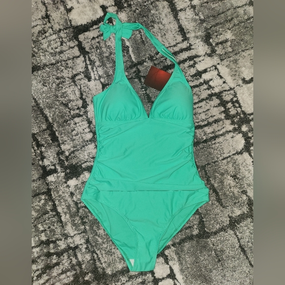 Espidoo Women's V Neck One Piece Swimsuit - Picture 6 of 7